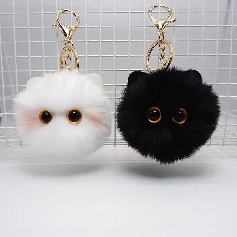 Cute Plush Cartoon Cat Keychain