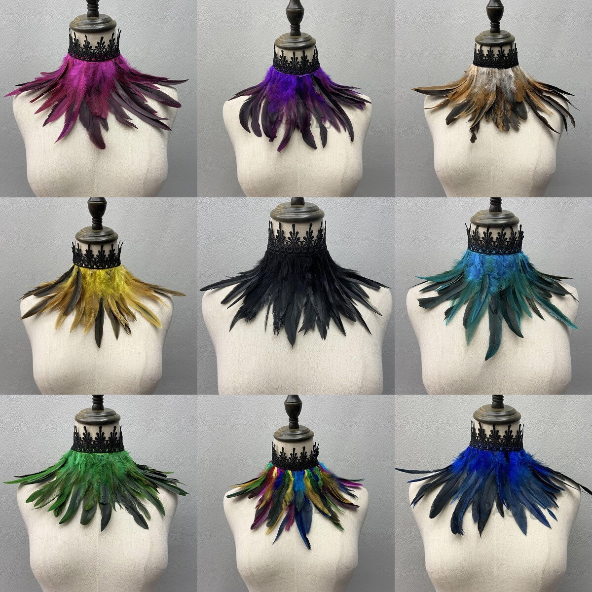 Beautiful Feathered Choker Cape Shawl
