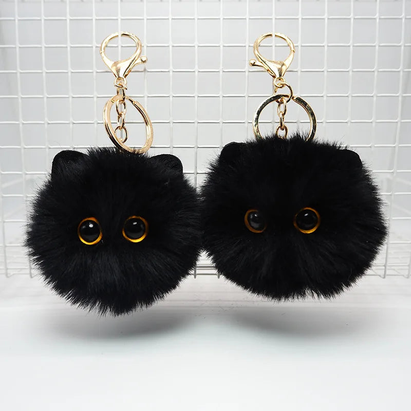 Cute Plush Cartoon Cat Keychain