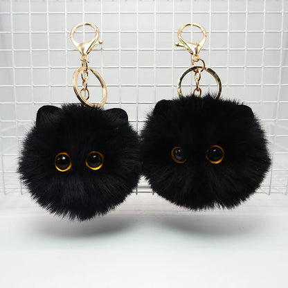 Cute Plush Cartoon Cat Keychain