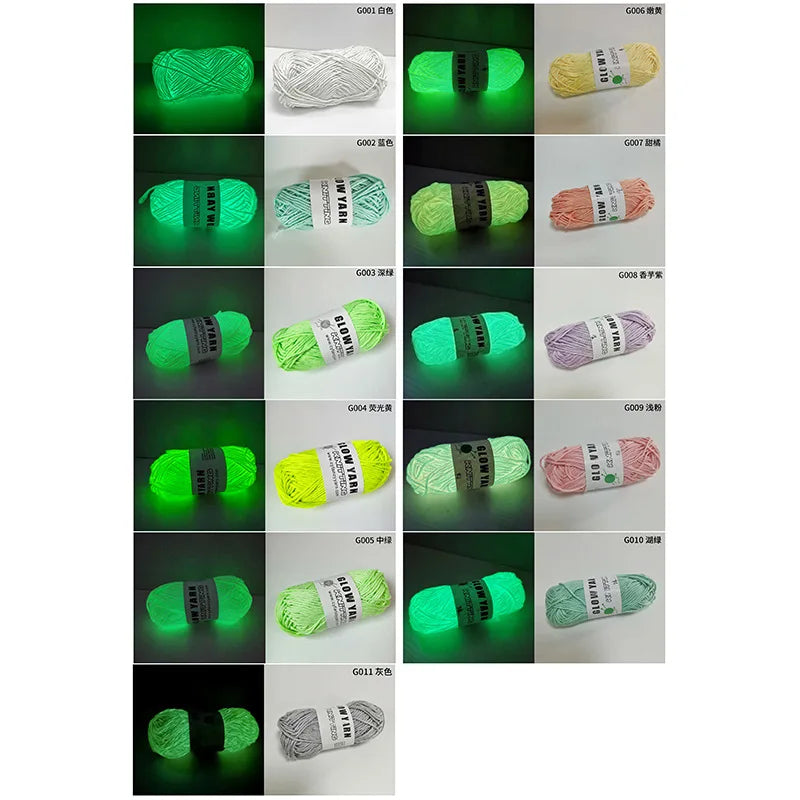 Cool Glow In The Dark Yarn - 2 Rolls/Pack