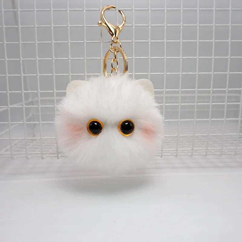 Cute Plush Cartoon Cat Keychain
