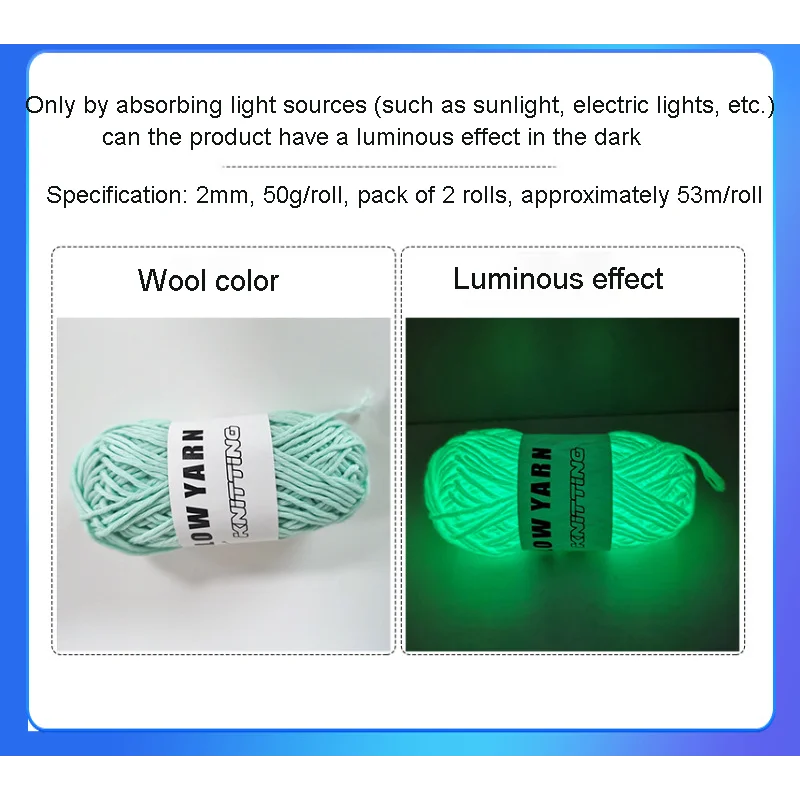 Cool Glow In The Dark Yarn - 2 Rolls/Pack