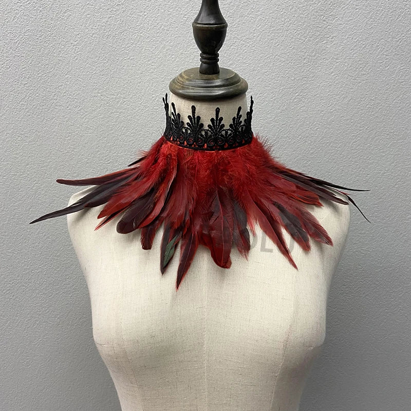 Beautiful Feathered Choker Cape Shawl