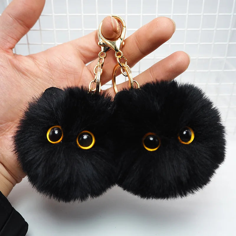 Cute Plush Cartoon Cat Keychain