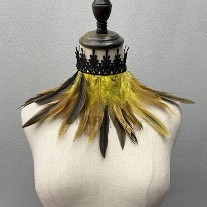Beautiful Feathered Choker Cape Shawl