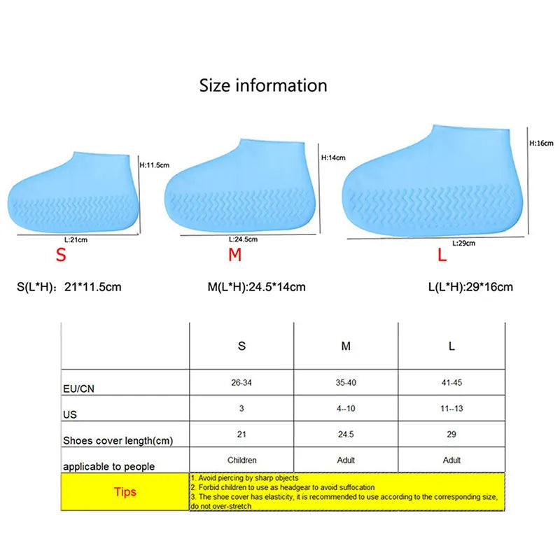 Silicone Rain Shoe Covers - 1 Pair