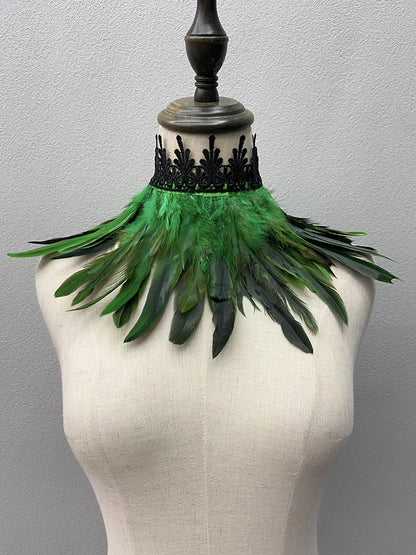 Beautiful Feathered Choker Cape Shawl