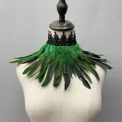 Beautiful Feathered Choker Cape Shawl