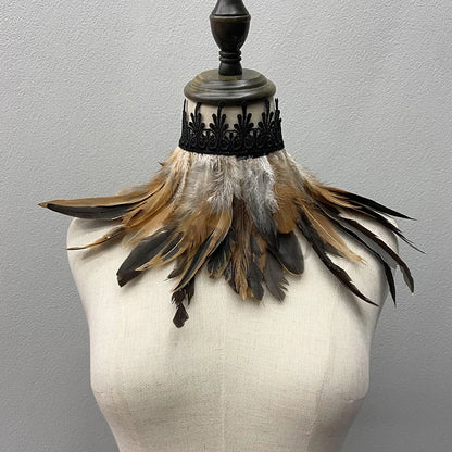 Beautiful Feathered Choker Cape Shawl