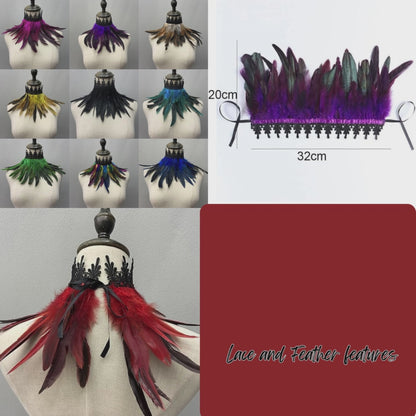 Beautiful Feathered Choker Cape Shawl
